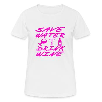 Wein - Frauen T-Shirt atmungsaktiv - Weiß - Vorne - AI Model Female 172 dark (172cm)