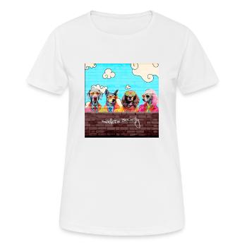 Modern Society - Frauen T-Shirt atmungsaktiv - Weiß - Vorne - AI Model Female 172 dark (172cm)