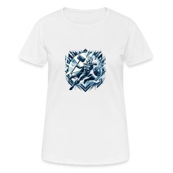 Krieger der Eiszeit - Frauen T-Shirt atmungsaktiv - Weiß - Vorne - AI Model Female 172 dark (172cm)