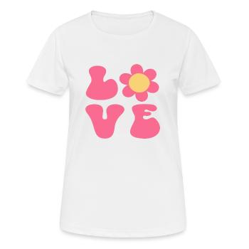 Love Flower - Women's Breathable T-Shirt - white - Front - AI Model Female 172 dark (172cm)