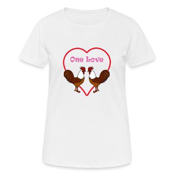 Coqs hommes un amour amour dans l’amour déclaration - T-shirt respirant Femme - blanc - Devant - AI Model Female 172 dark (172cm)