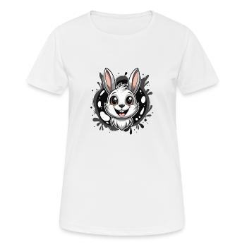 fille lapin - T-shirt respirant Femme - blanc - Devant - AI Model Female 172 dark (172cm)