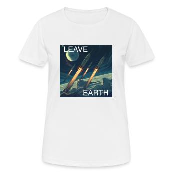 Retro Style Plakat Raumfahrt „Leave Earth“ - Frauen T-Shirt atmungsaktiv - Weiß - Vorne - AI Model Female 172 dark (172cm)