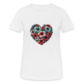 Hibiskus - Frauen T-Shirt atmungsaktiv - Weiß - Vorne - AI Model Female 172 dark (172cm)