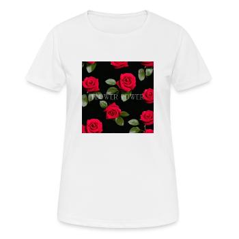 Flower Power - Frauen T-Shirt atmungsaktiv - Weiß - Vorne - AI Model Female 172 dark (172cm)