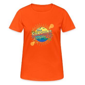 Latin Tropical Beach Summer Waves Sunny Vacation - Frauen T-Shirt atmungsaktiv - Neonorange - Vorne - AI Model Female 172 dark (172cm)