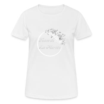 Team der weißen Blumenbraut - Junggesellinnenabschied Geschenkidee - Frauen T-Shirt atmungsaktiv - Weiß - Vorne - AI Model Female 172 dark (172cm)
