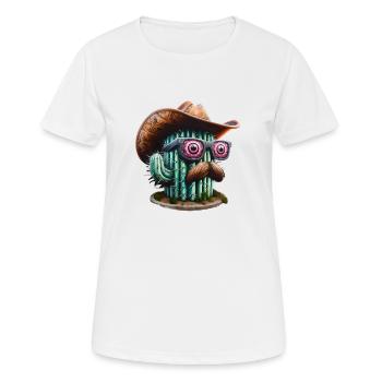 CowTus - Frauen T-Shirt atmungsaktiv - Weiß - Vorne - AI Model Female 172 dark (172cm)