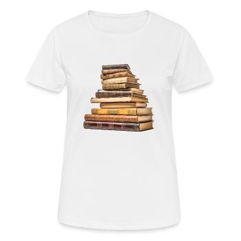 Les livres sont des dépositaires de connaissances - T-shirt respirant Femme - blanc - Devant - AI Model Female 172 dark (172cm)