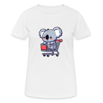 Süßer Koalabär im Einkaufswagen - Frauen T-Shirt atmungsaktiv - Weiß - Vorne - AI Model Female 172 dark (172cm)