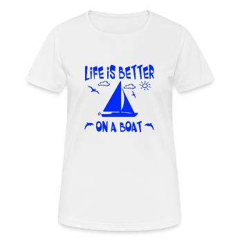 Segeln - Frauen T-Shirt atmungsaktiv - Weiß - Vorne - AI Model Female 172 dark (172cm)