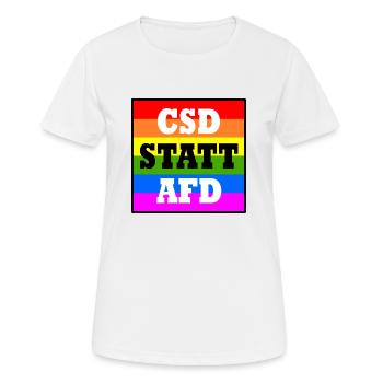 Csd statt afd - Frauen T-Shirt atmungsaktiv - Weiß - Vorne - AI Model Female 172 dark (172cm)