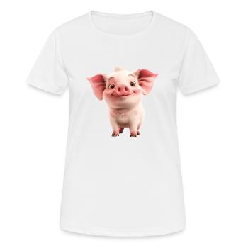 Kleines süßes Ferkel - Frauen T-Shirt atmungsaktiv - Weiß - Vorne - AI Model Female 172 dark (172cm)