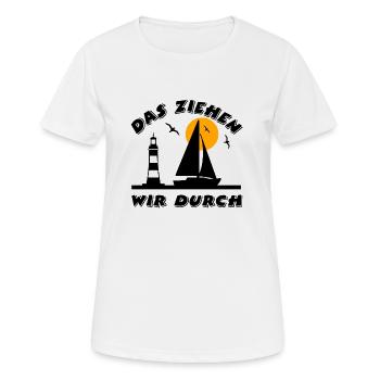Segeln - Frauen T-Shirt atmungsaktiv - Weiß - Vorne - AI Model Female 172 dark (172cm)