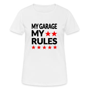 Garage - Frauen T-Shirt atmungsaktiv - Weiß - Vorne - AI Model Female 172 dark (172cm)