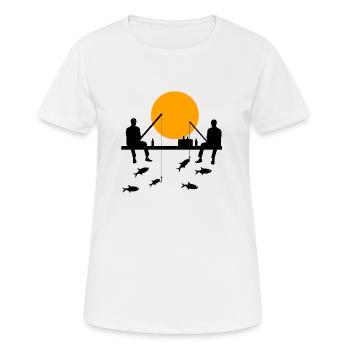 Angeln - Frauen T-Shirt atmungsaktiv - Weiß - Vorne - AI Model Female 172 dark (172cm)