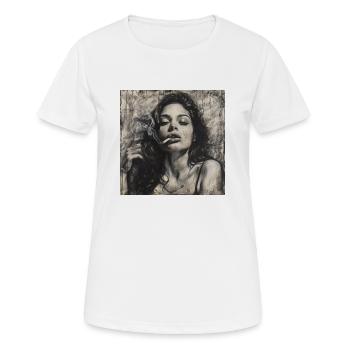 Fumée - T-shirt respirant Femme - blanc - Devant - AI Model Female 172 dark (172cm)