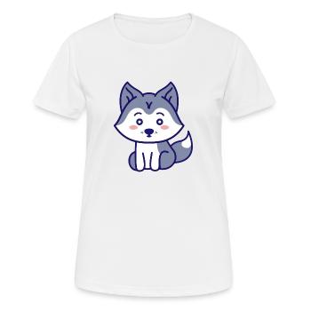 Wolf - Frauen T-Shirt atmungsaktiv - Weiß - Vorne - AI Model Female 172 dark (172cm)