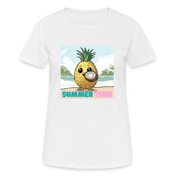 Summer Time Ananas Kokos Strandurlaub - Frauen T-Shirt atmungsaktiv - Weiß - Vorne - AI Model Female 172 dark (172cm)