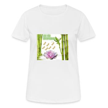 Entspannen - Frauen T-Shirt atmungsaktiv - Weiß - Vorne - AI Model Female 172 dark (172cm)