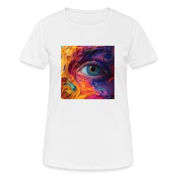 Farbenfrohes Auge - Frauen T-Shirt atmungsaktiv - Weiß - Vorne - AI Model Female 172 dark (172cm)
