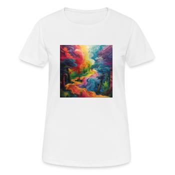 Abstrakter Weg - Frauen T-Shirt atmungsaktiv - Weiß - Vorne - AI Model Female 172 dark (172cm)
