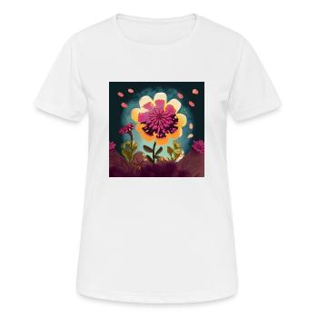 Colorful Freedom: Hippie Flower - Women's Breathable T-Shirt - white - Front - AI Model Female 172 dark (172cm)