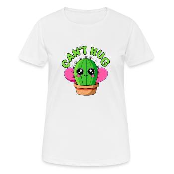 KAKTUS. ICH KANN MICH NICHT UMARMEN - Frauen T-Shirt atmungsaktiv - Weiß - Vorne - AI Model Female 172 dark (172cm)