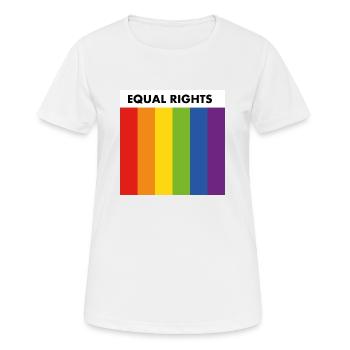 Flagge für Gleichberechtigung - Frauen T-Shirt atmungsaktiv - Weiß - Vorne - AI Model Female 172 dark (172cm)