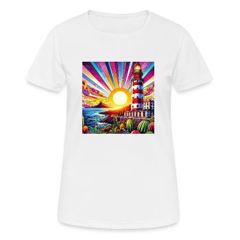 Phare mystique de Gato Loco Leuchtturm - T-shirt respirant Femme - blanc - Devant - AI Model Female 172 dark (172cm)