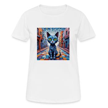 Surreale Pop-Tiere 11 Katze - Frauen T-Shirt atmungsaktiv - Weiß - Vorne - AI Model Female 172 dark (172cm)
