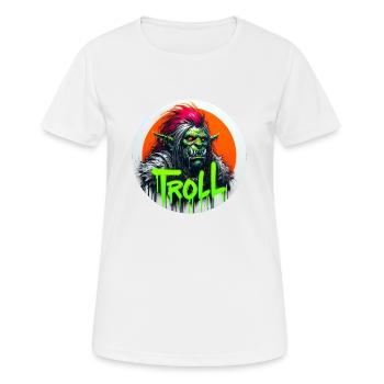 Troll - Frauen T-Shirt atmungsaktiv - Weiß - Vorne - AI Model Female 172 dark (172cm)