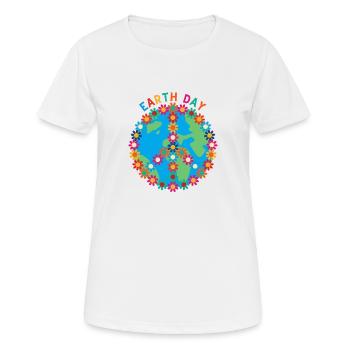 Earth day Peace - Frauen T-Shirt atmungsaktiv - Weiß - Vorne - AI Model Female 172 dark (172cm)