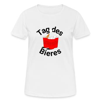 Tag des Biers Beer Pong - Frauen T-Shirt atmungsaktiv - Weiß - Vorne - AI Model Female 172 dark (172cm)