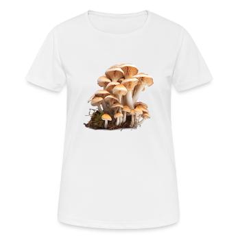 Les champignons sont importants sur le plan écologique - T-shirt respirant Femme - blanc - Devant - AI Model Female 172 dark (172cm)