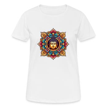 Bouddha du Lotus - T-shirt respirant Femme - blanc - Devant - AI Model Female 172 dark (172cm)