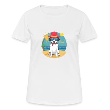 chien ete - T-shirt respirant Femme - blanc - Devant - AI Model Female 172 dark (172cm)