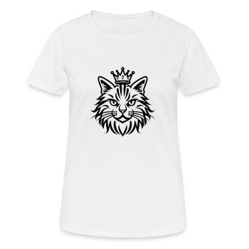 Chat moelleux avec couronne - T-shirt respirant Femme - blanc - Devant - AI Model Female 172 dark (172cm)