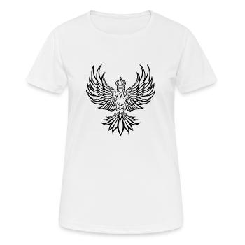 Phoenix mit Krone - Frauen T-Shirt atmungsaktiv - Weiß - Vorne - AI Model Female 172 dark (172cm)