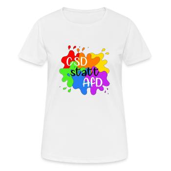 CSD statt AfD - Frauen T-Shirt atmungsaktiv - Weiß - Vorne - AI Model Female 172 dark (172cm)