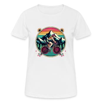 Cycliste des montagnes 2 - T-shirt respirant Femme - blanc - Devant - AI Model Female 172 dark (172cm)