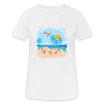Beach Fun - Women's Breathable T-Shirt - white - Front - AI Model Female 172 dark (172cm)