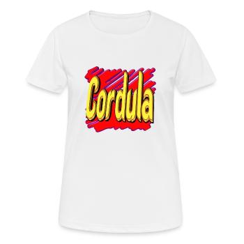 cordula2 - Frauen T-Shirt atmungsaktiv - Weiß - Vorne - AI Model Female 172 dark (172cm)