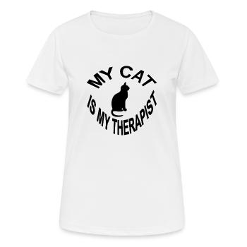 Chat - T-shirt respirant Femme - blanc - Devant - AI Model Female 172 dark (172cm)