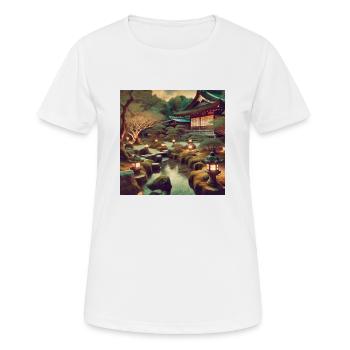 Japan Vintage Bach - Frauen T-Shirt atmungsaktiv - Weiß - Vorne - AI Model Female 172 dark (172cm)