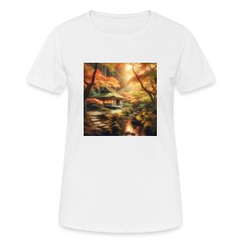 Japon Vintage Bach Garden Teahouse - T-shirt respirant Femme - blanc - Devant - AI Model Female 172 dark (172cm)