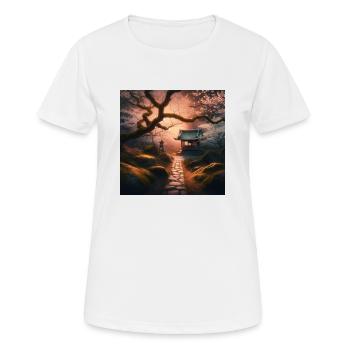 Japan Vintage Moss Stone Path - Women's Breathable T-Shirt - white - Front - AI Model Female 172 dark (172cm)