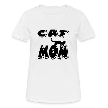 Chat - T-shirt respirant Femme - blanc - Devant - AI Model Female 172 dark (172cm)
