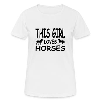 Chevaux - T-shirt respirant Femme - blanc - Devant - AI Model Female 172 dark (172cm)