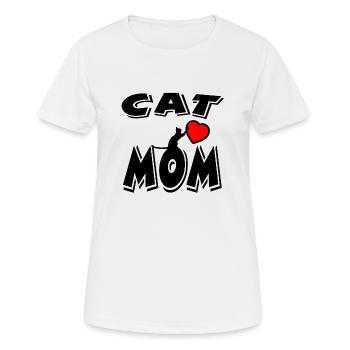 Chat - T-shirt respirant Femme - blanc - Devant - AI Model Female 172 dark (172cm)